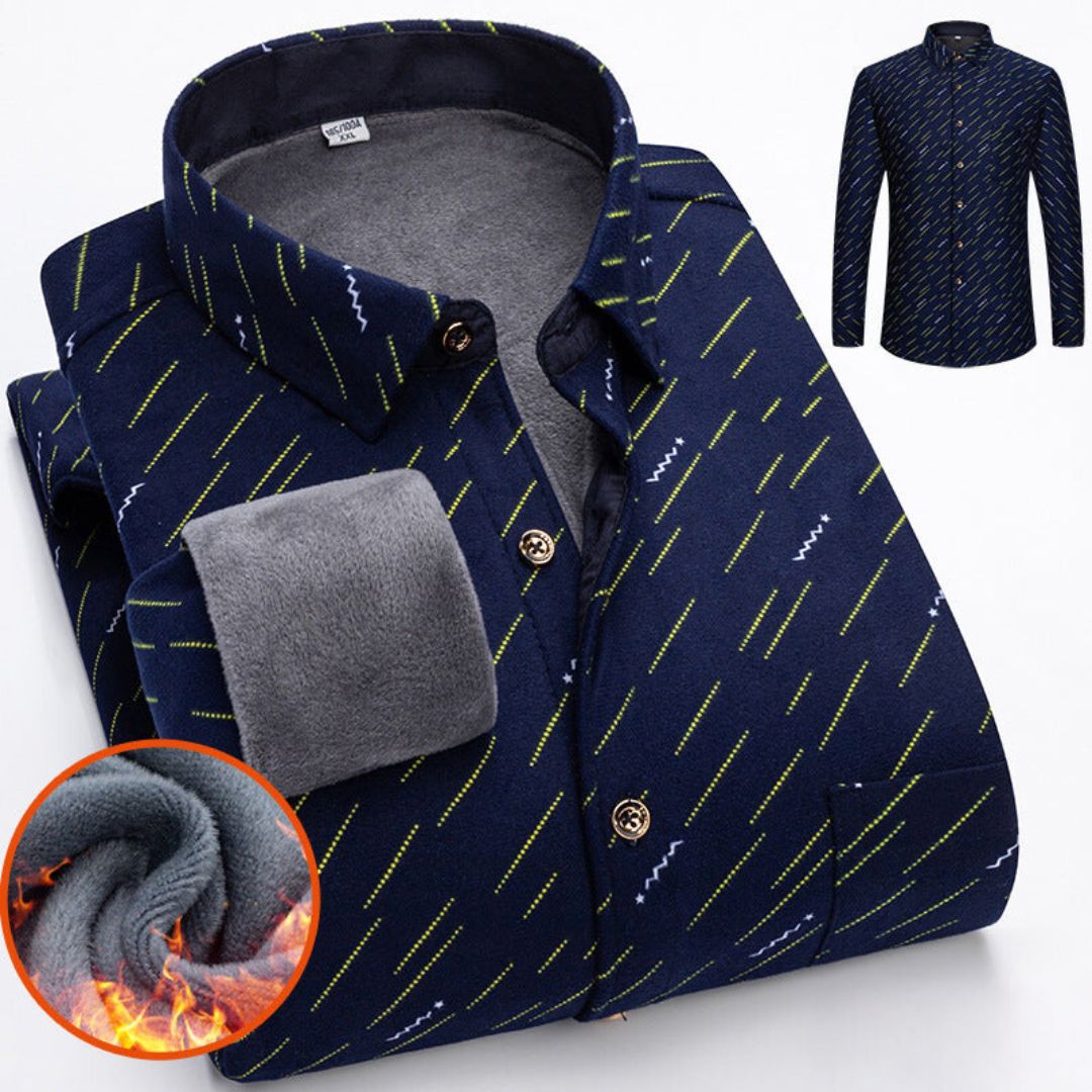 Relaxed Fit Men's Fleece Winter Shirt - Milan