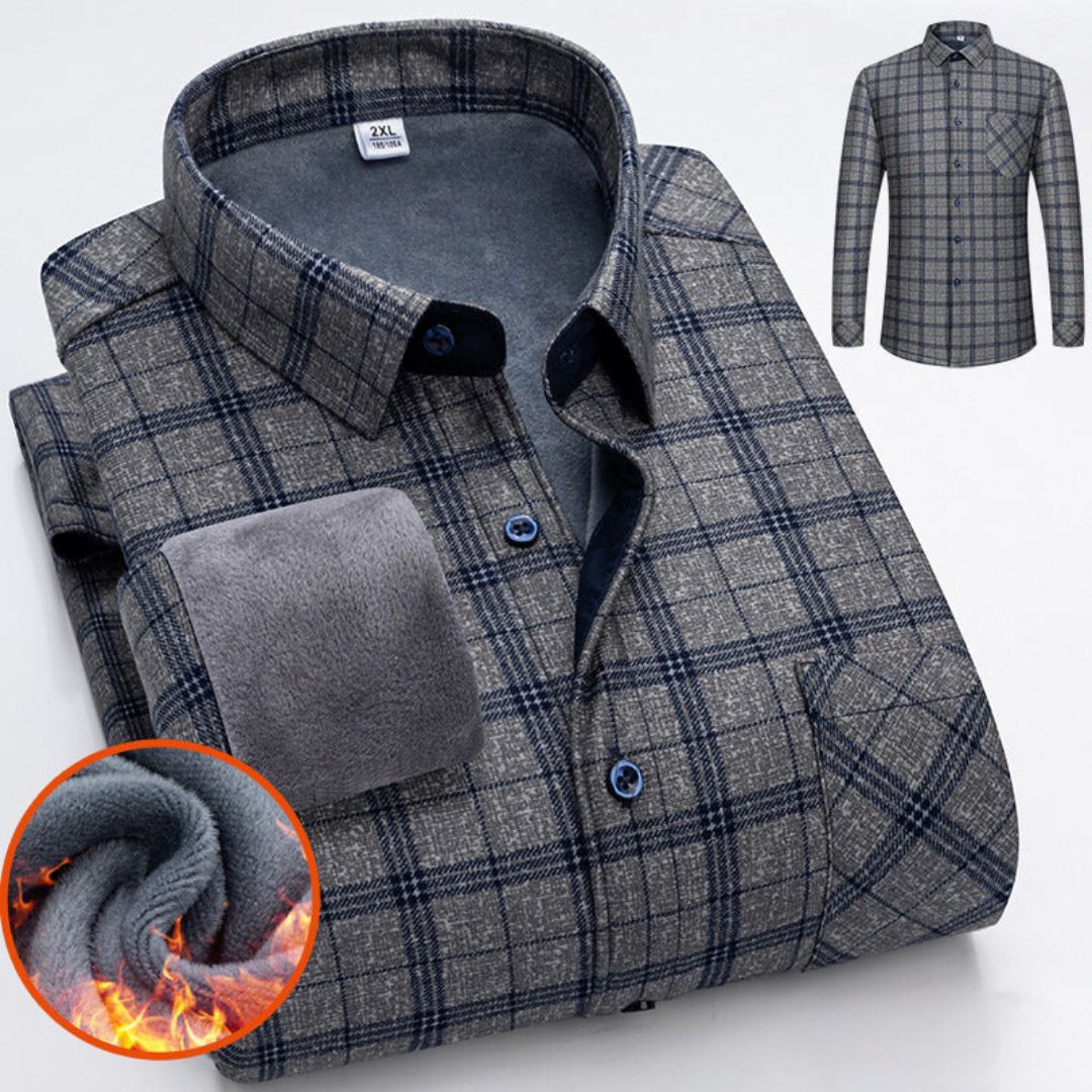 Relaxed Fit Men's Fleece Winter Shirt - Milan