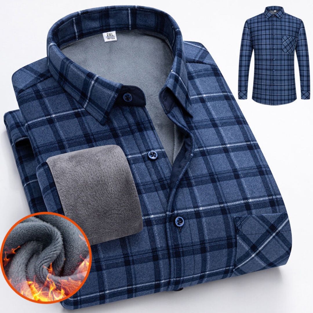 Relaxed Fit Men's Fleece Winter Shirt - Milan