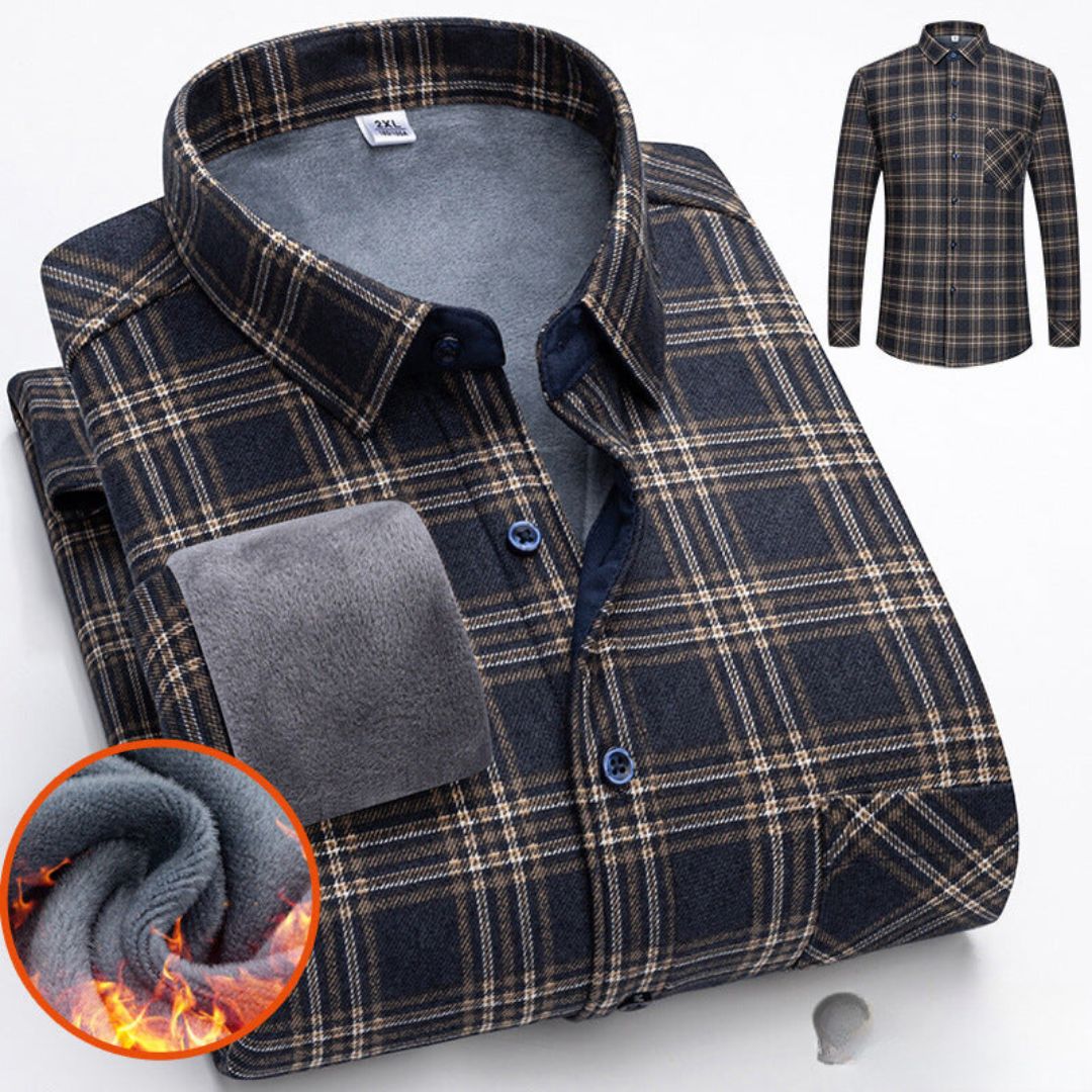 Relaxed Fit Men's Fleece Winter Shirt - Milan
