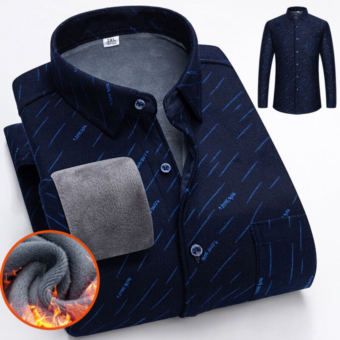 Relaxed Fit Men's Fleece Winter Shirt - Milan