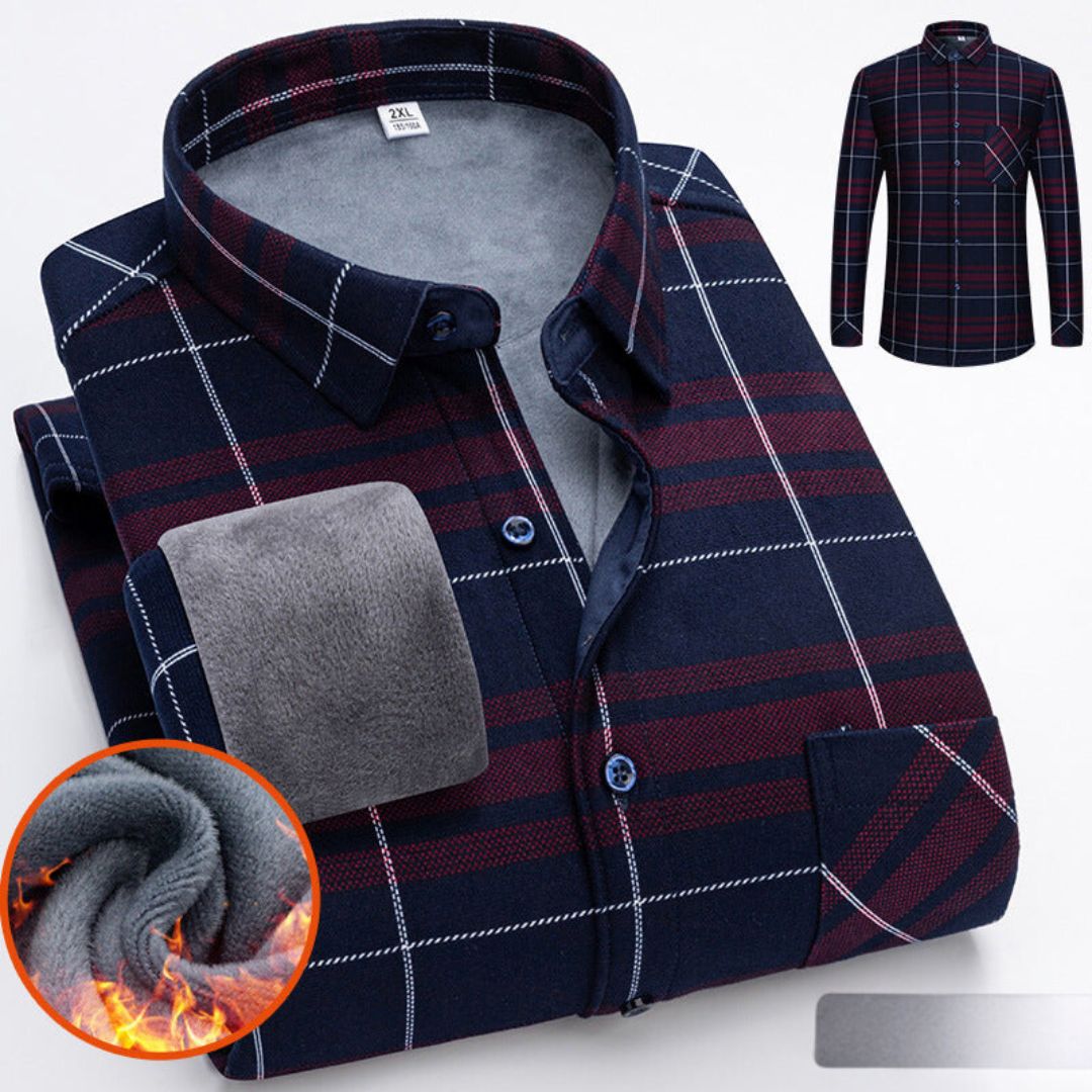Relaxed Fit Men's Fleece Winter Shirt - Milan