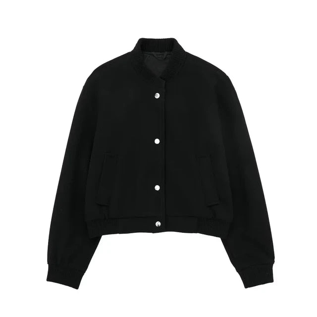 Stylish cropped bomber jacket