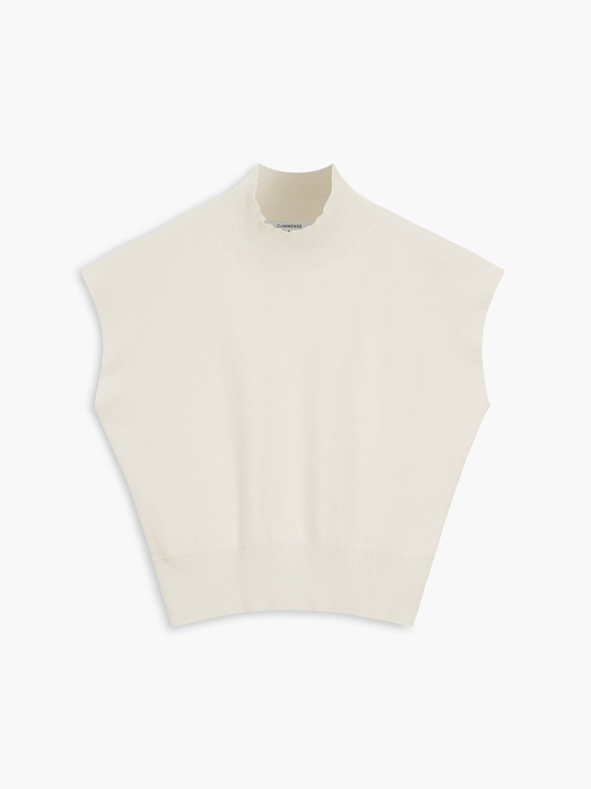 Zara | Damen Strick Pullunder schwarz, ärmellose Weste Rollkragen