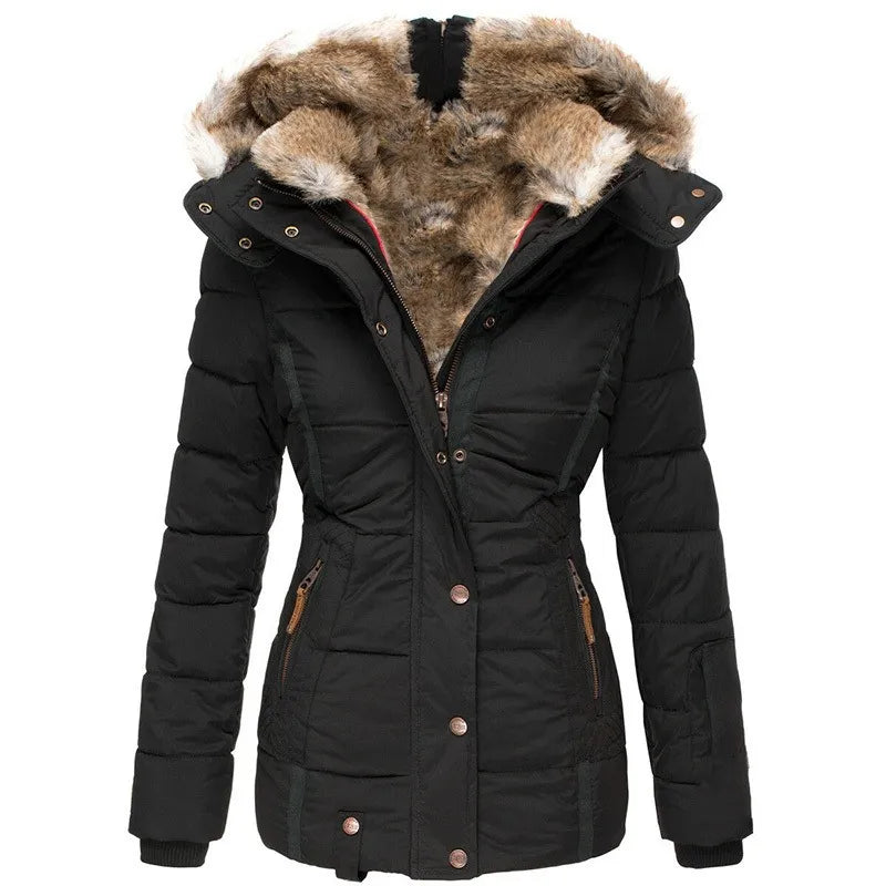Krohn-e | Kapuze Pufferjacke Kunstfellbesatz