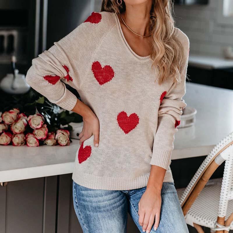 Krohn-e | Strickpullover Mit Herzmuster Für Damen