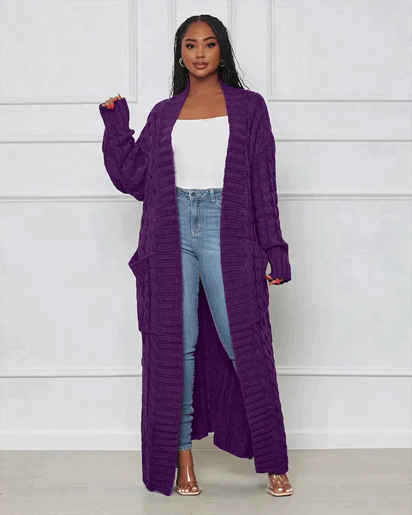 Krohn-e | Lässiger Langer Cardigan mit V-Ausschnitt