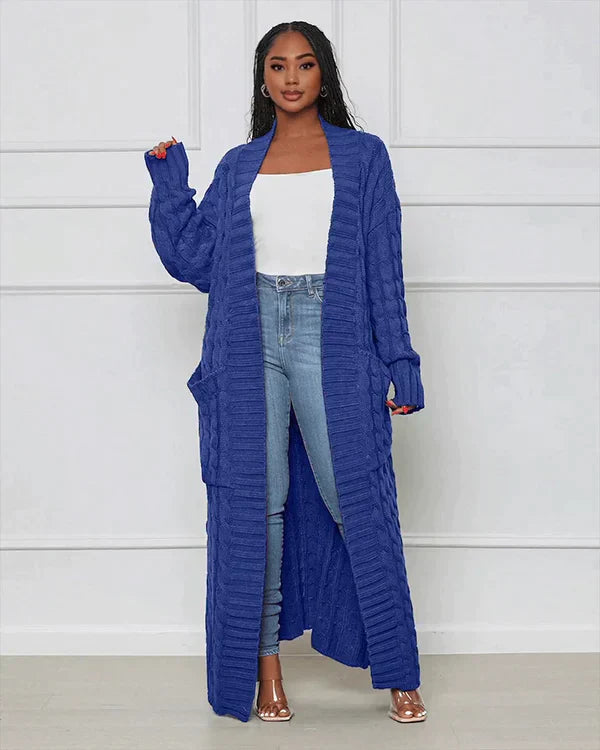 Krohn-e | Lässiger Langer Cardigan mit V-Ausschnitt