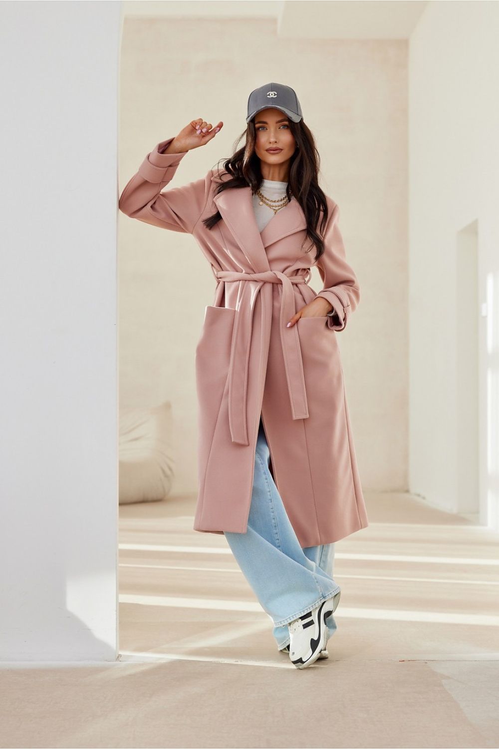 Krohn-e | Langarmkleid mit Gürtel für Frauen ideal für den Herbst und Winter