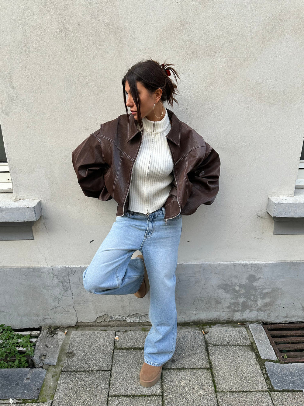 Krohn-e | Übergröße Jacke mit Reißverschluss und Eleganter Optik