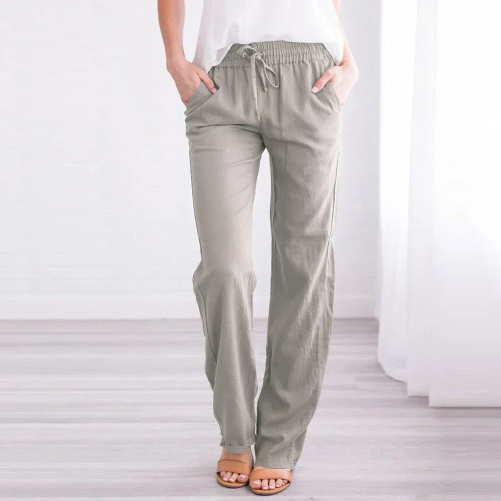 Leichte Damenhose aus Baumwolle und Leinen - Modell Mirja