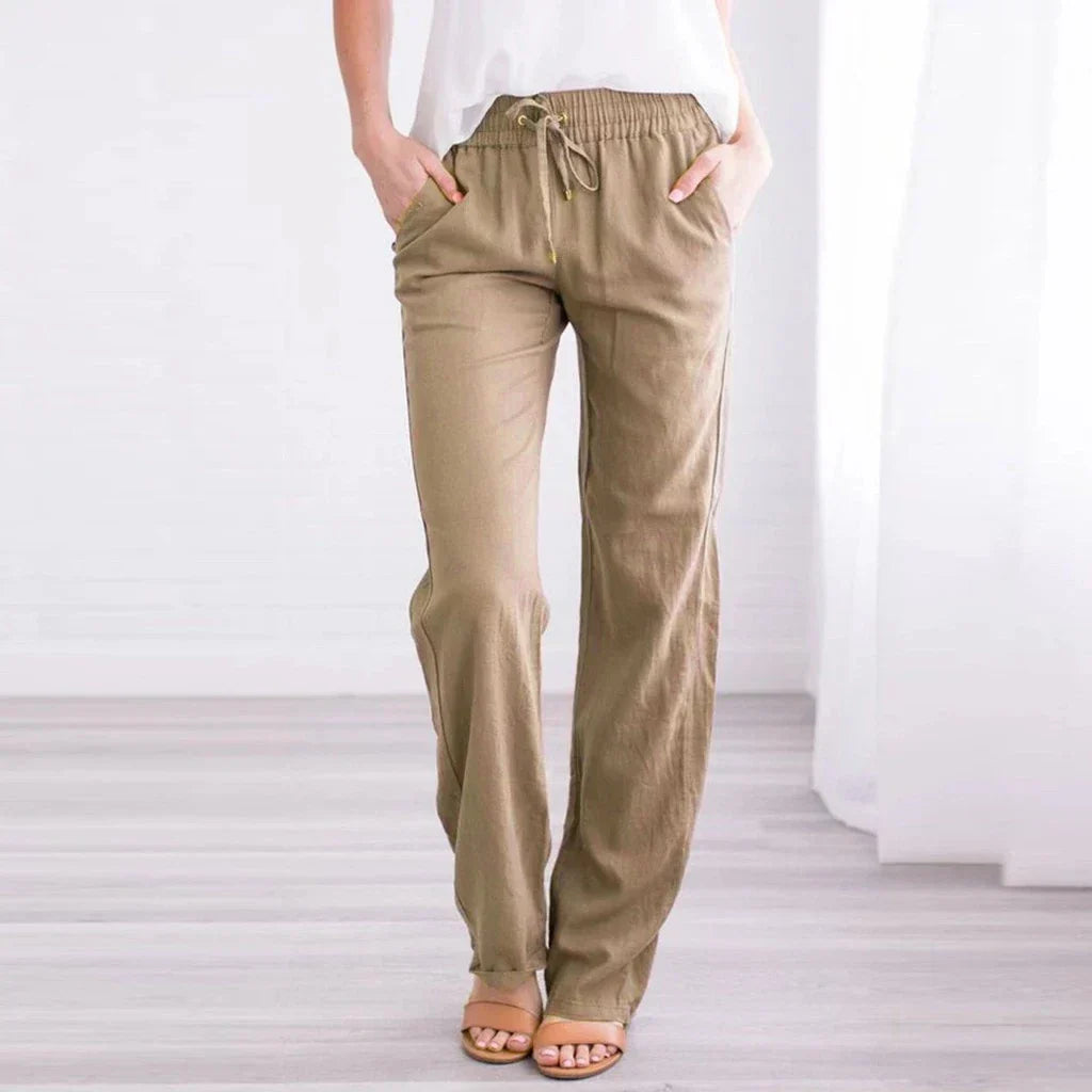 Leichte Damenhose aus Baumwolle und Leinen - Modell Mirja