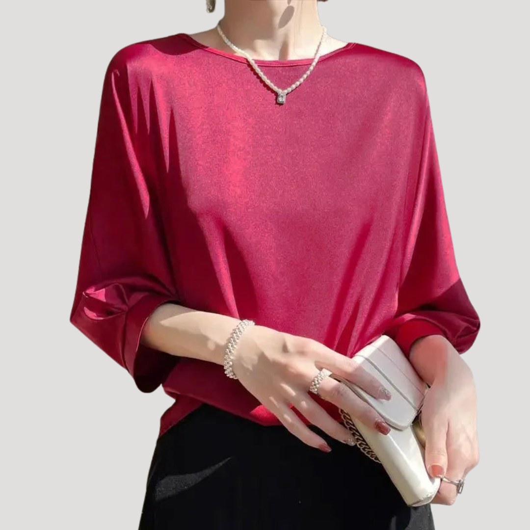 Lysandra | Damen Rundhals Langarm Bluse