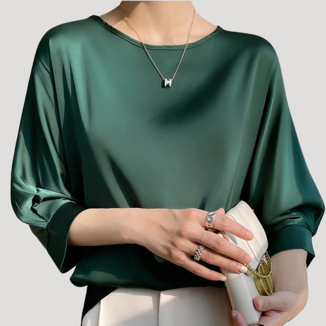 Lysandra | Damen Rundhals Langarm Bluse