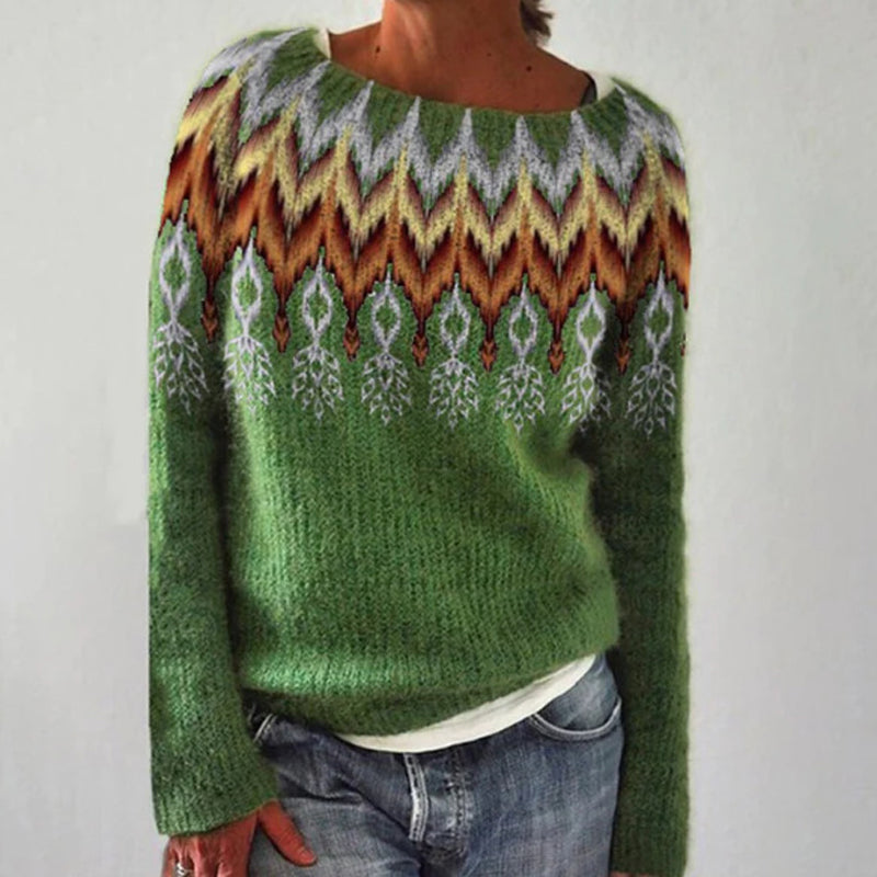 Krohn-e | Weinlese Winterpullover mit Muster