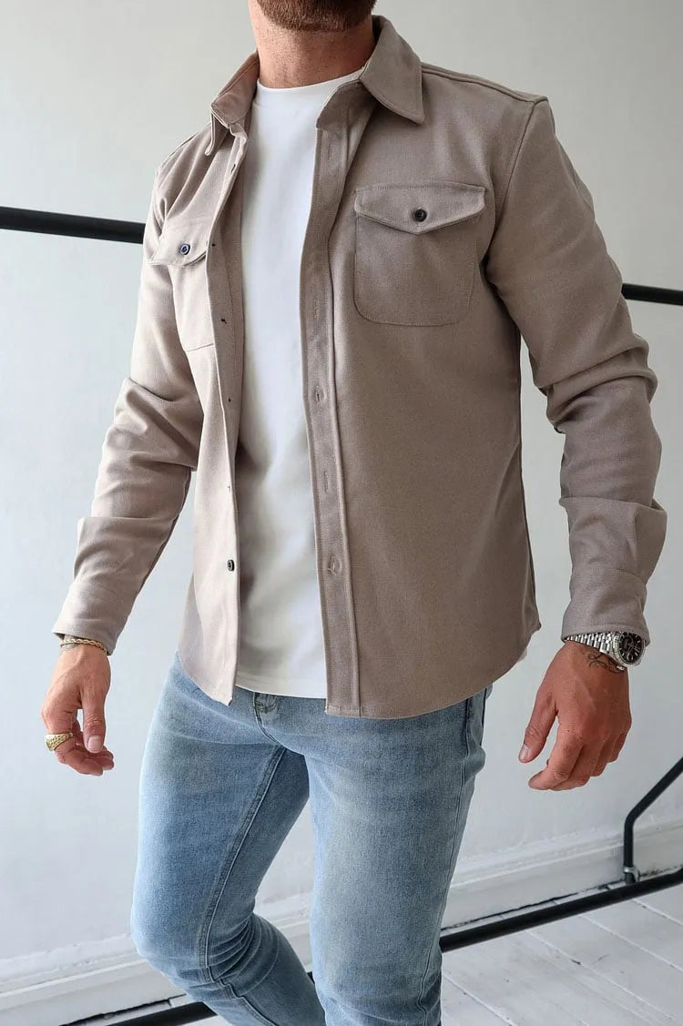 André™ - Geknöpfte Lederjacke