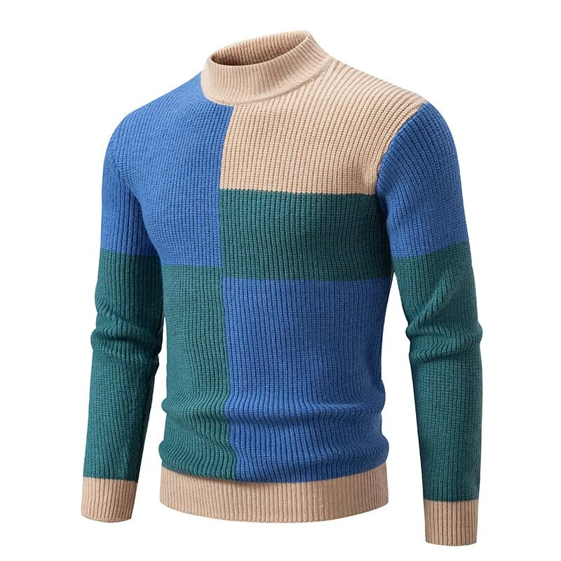 Krohn-e | Strickblockmuster Pullover Stilvoll und Modern
