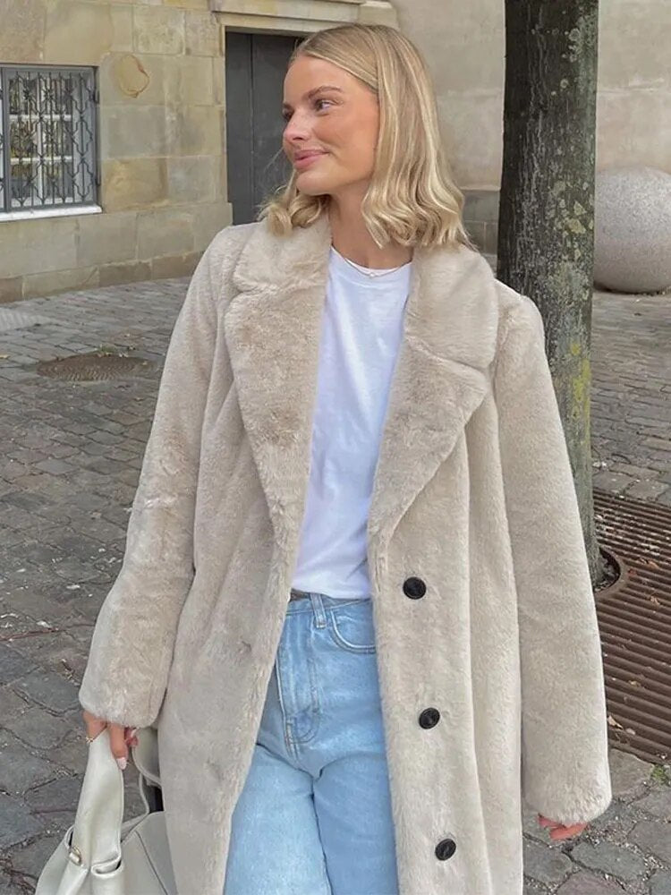 Krohn-e | Weiche Faux Fur Jacke Polyester Elegant und Warm
