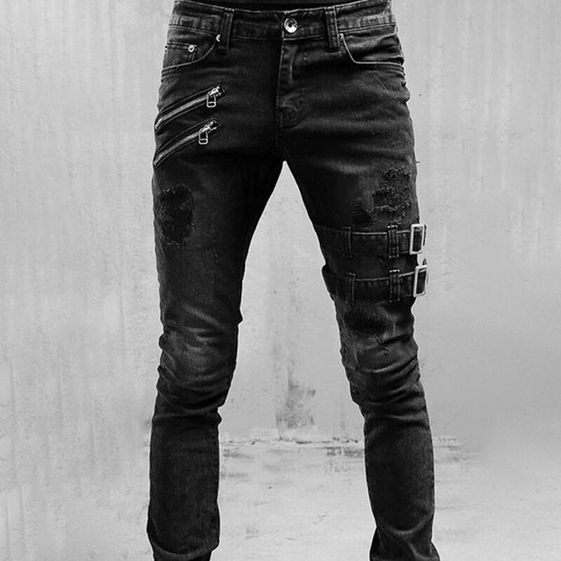 Stilvolle, zerrissene Denim-Jeans – Ernst
