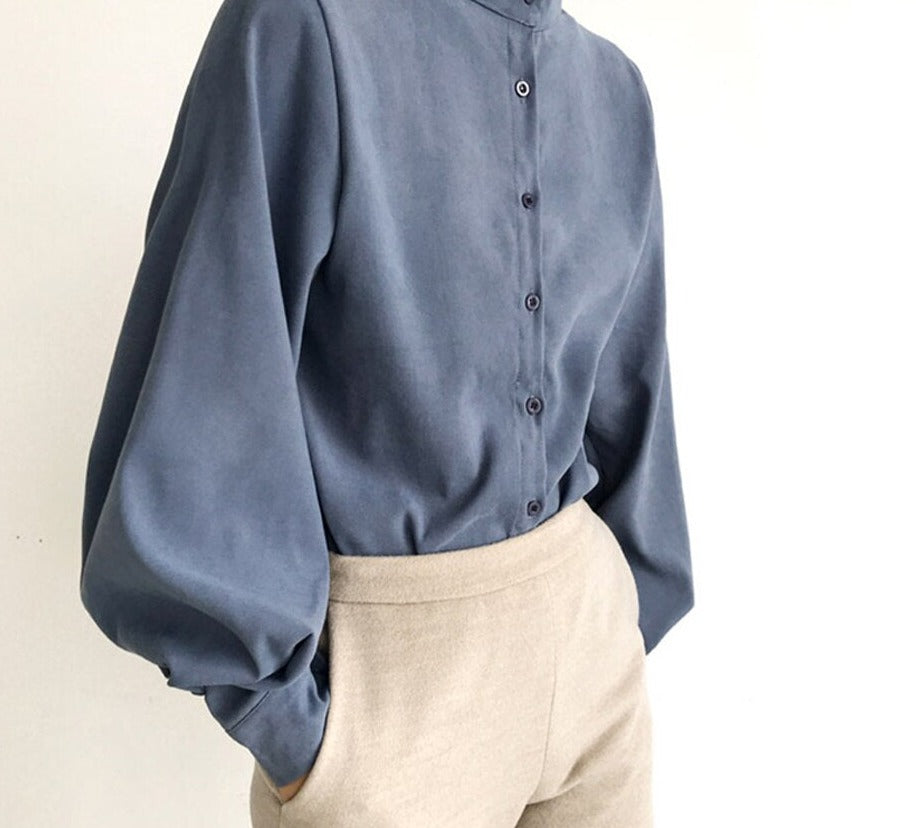 Trendige Bluse mit Puffärmeln von Fudus