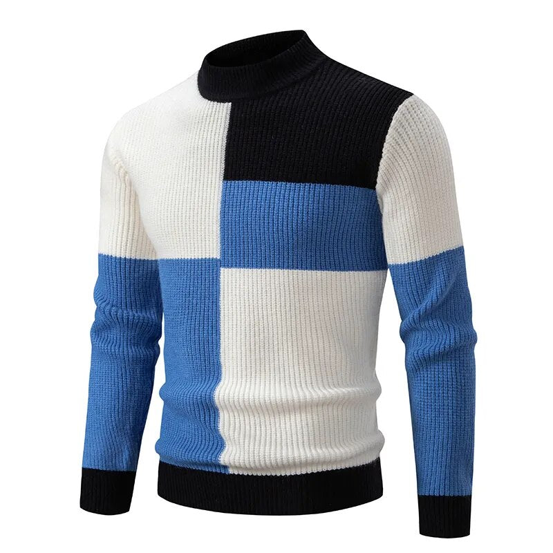Krohn-e | Strickpullover für Männer Wollmischung Einzigartiges Design und Warm