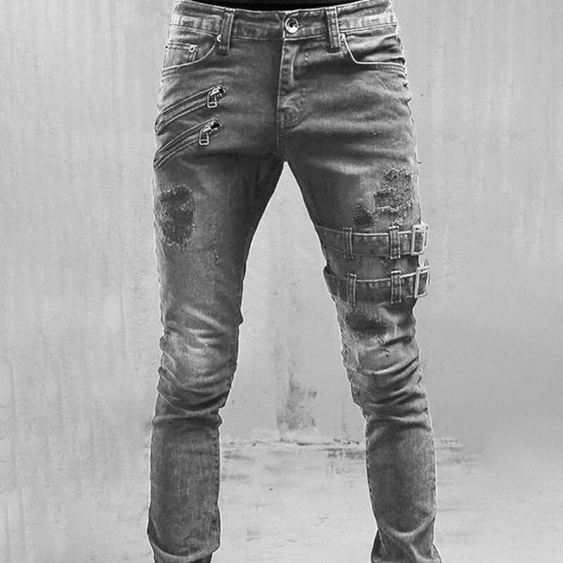 Stilvolle, zerrissene Denim-Jeans – Ernst