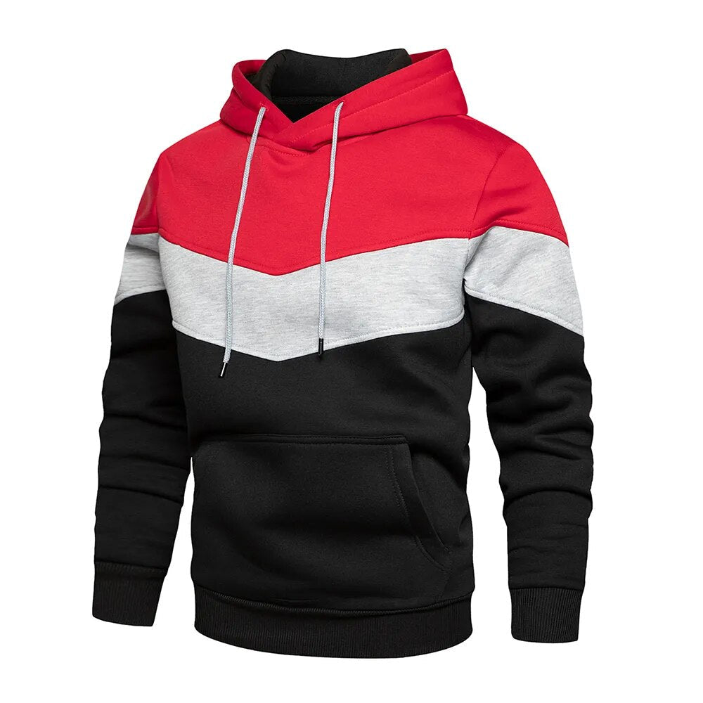 Krohn-e | Kontrastfarbiger Hoodie für Männer Baumwolle Stilvoll und Warm