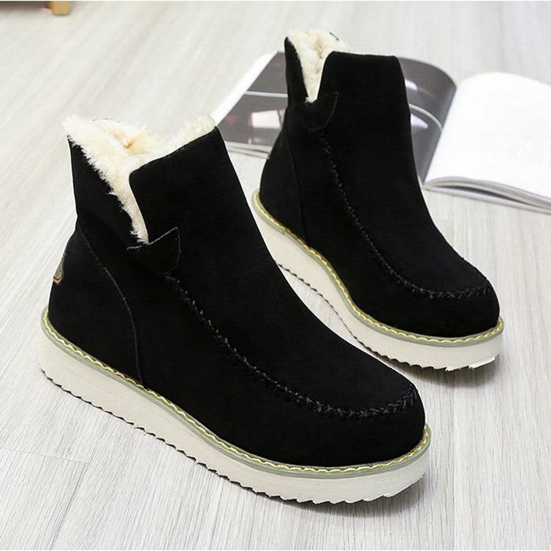 Krohn-e | Winter Wildleder Absatzstiefel mit Kunstpelzfutter