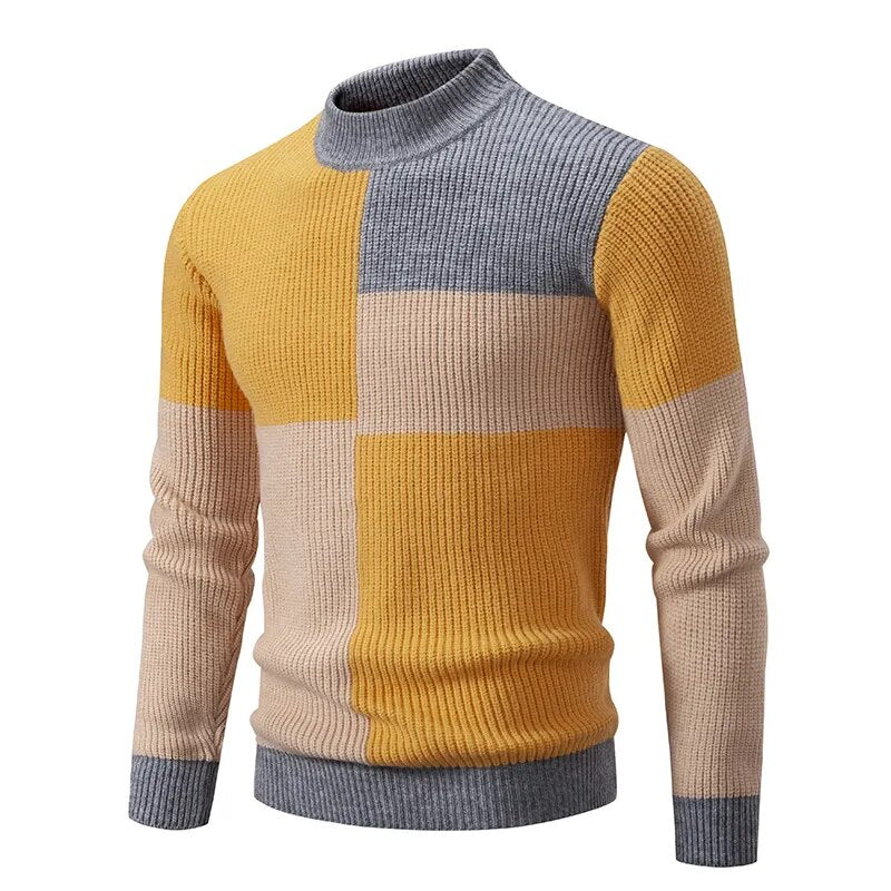 Krohn-e | Strickblockmuster Pullover Stilvoll und Modern