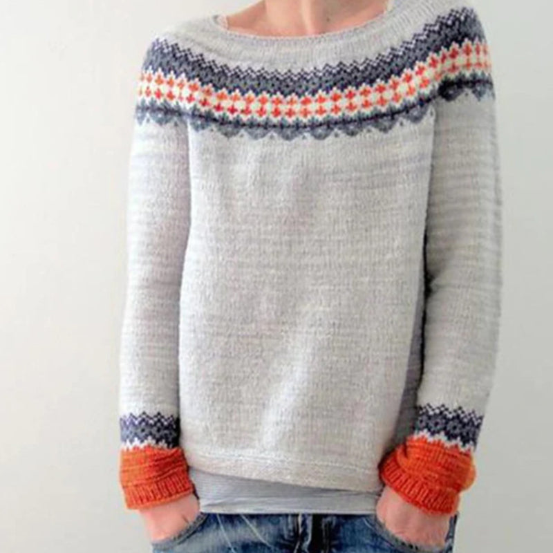 Krohn-e | Weinlese Winterpullover mit Muster