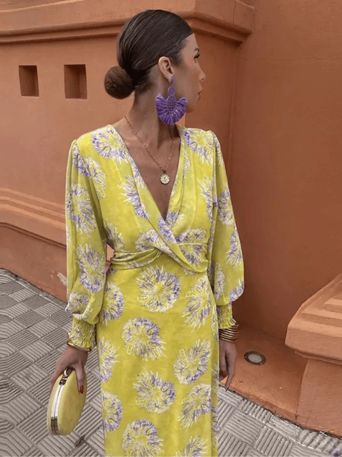 KROHN-E Damen Sommerkleid Blumenmuster Bunt