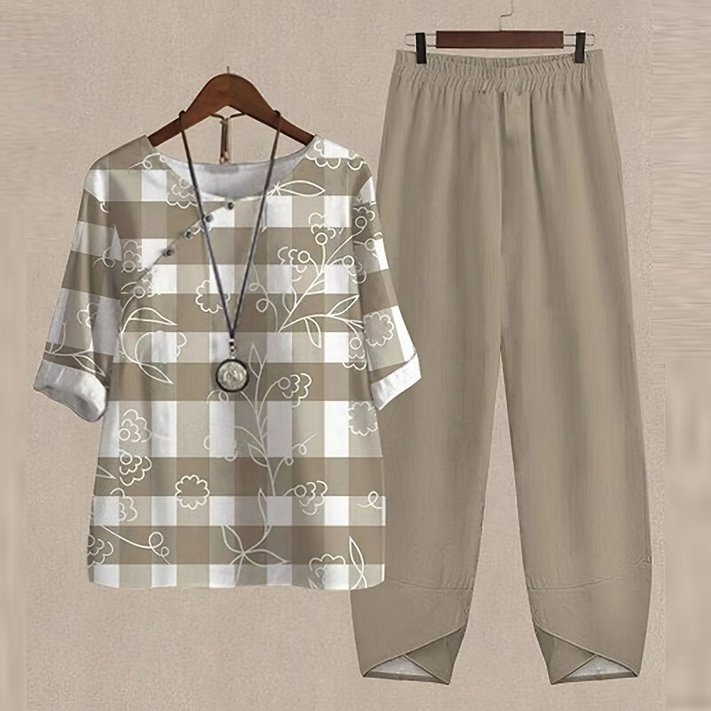 Lisanne | Damen Zweiteiler Set Schmetterlingsprint Hose