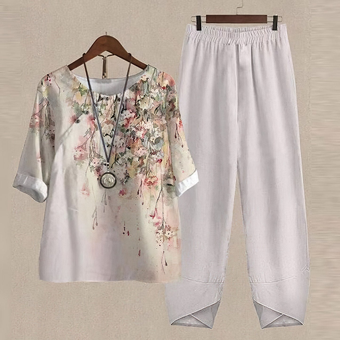 Lisanne | Damen Zweiteiler Set Schmetterlingsprint Hose