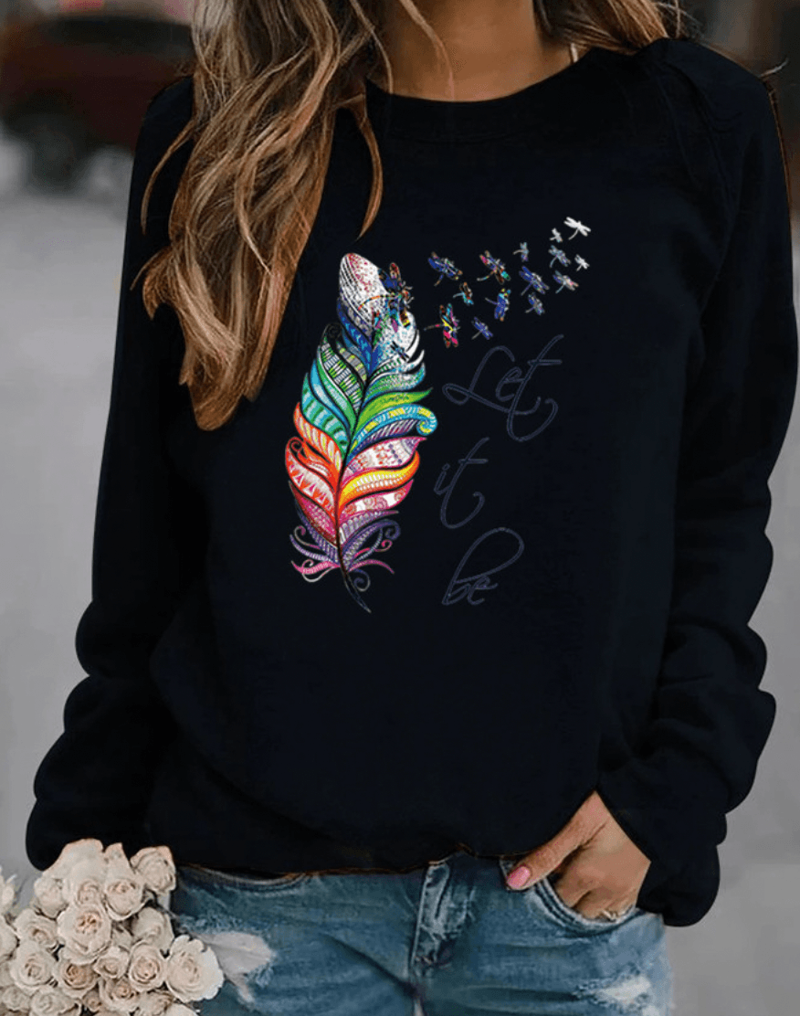 Fudus Sweatshirt mit Federprint