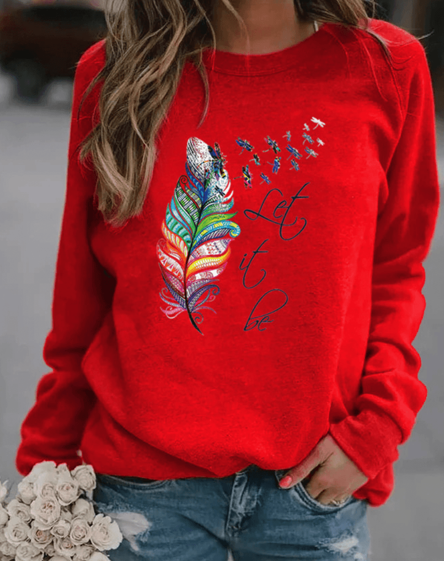 Fudus Sweatshirt mit Federprint