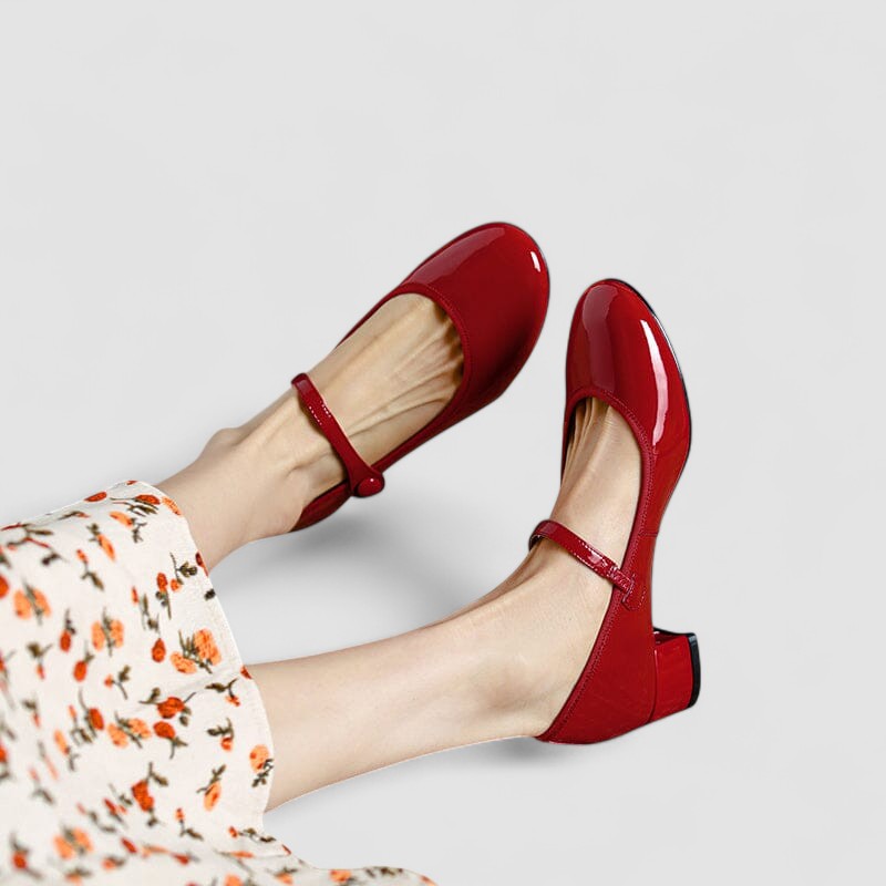 KROHN-E Damen Mary Jane Schuhe Klassisch Elegant Zeitlos