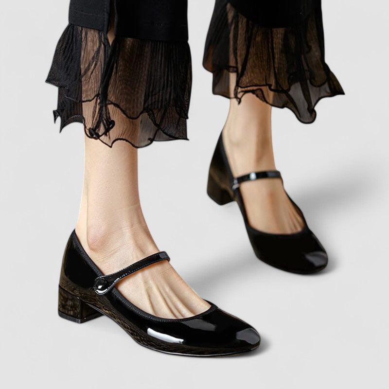 KROHN-E Damen Mary Jane Schuhe Klassisch Elegant