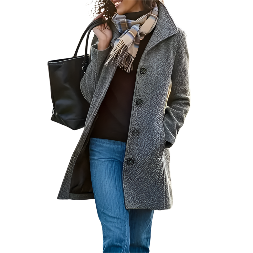 Krohn-e | Lange Freizeit Damenjacke in Grau, Grün und Khaki