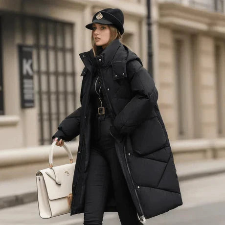 Krohn-e | Gepolsterte Jacke - Oversized-Passform - Kapuze mit Hohem Kragen - Verstellbare Bündchen - Mittellanges Modell