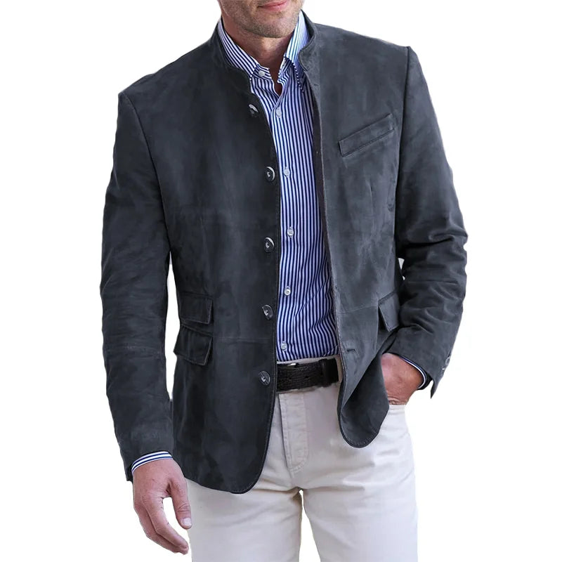 Krohn-e | Herren Klassische Button-Down Herbstjacke - Zeitlose Wärme