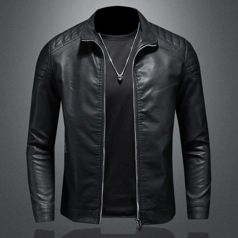 Krohn-e | Herren klassische vegane Lederjacke