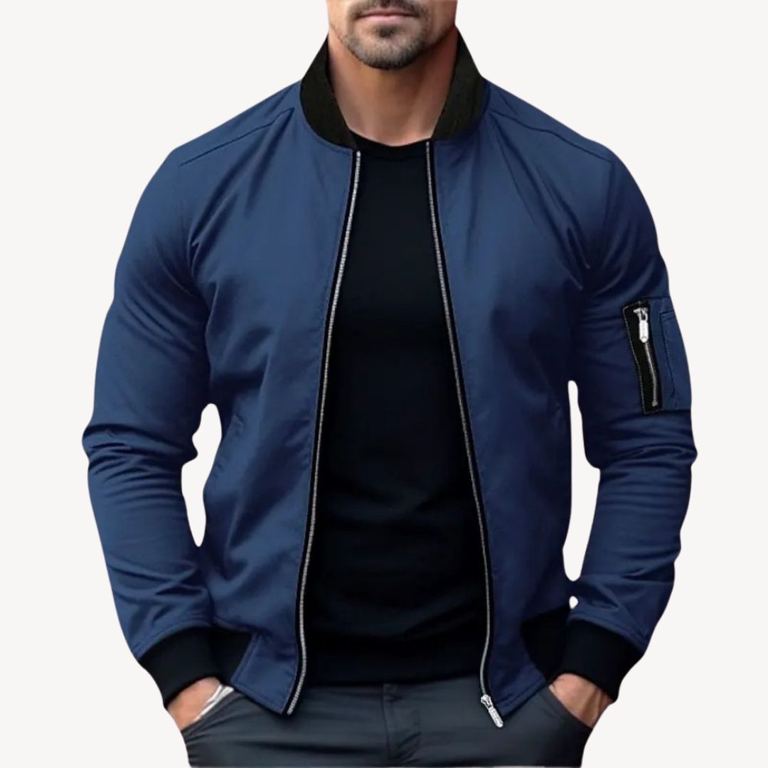 Krohn-e | Herren Klassische Zip-Up Bomberjacke - Vielseitig & Stylisch