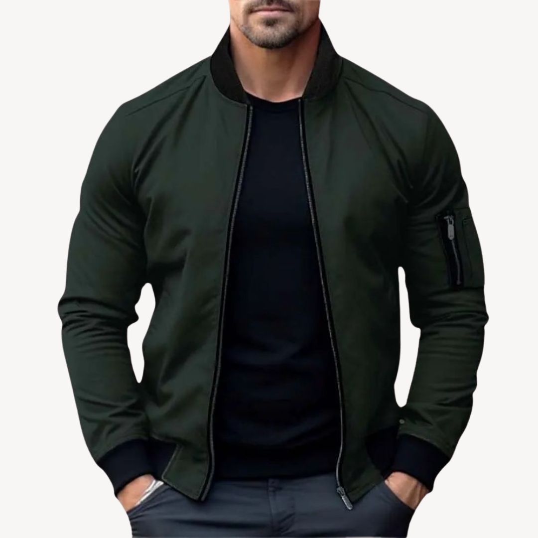Krohn-e | Herren Klassische Zip-Up Bomberjacke - Vielseitig & Stylisch