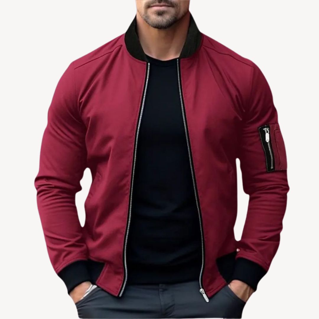 Krohn-e | Herren Klassische Zip-Up Bomberjacke - Vielseitig & Stylisch