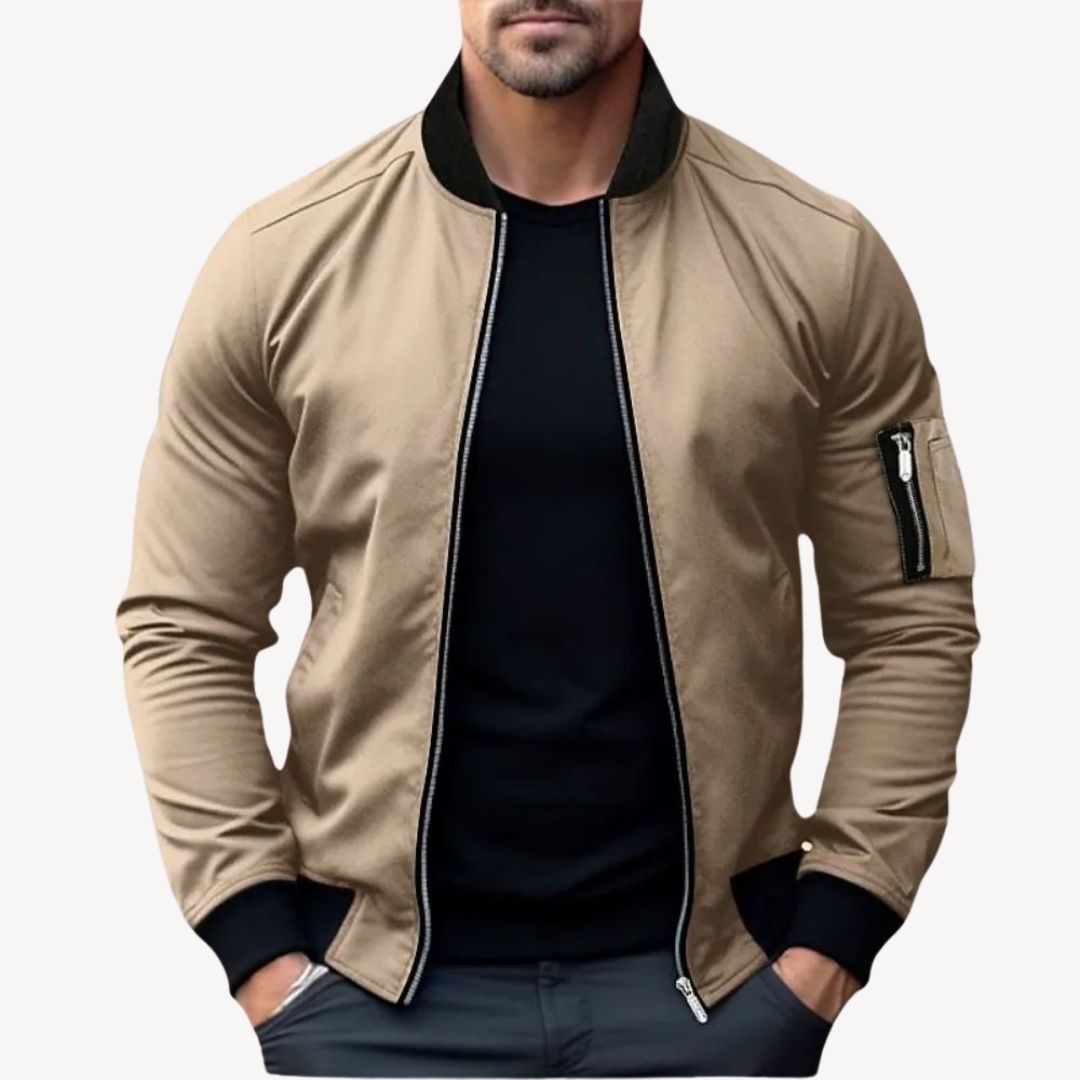 Krohn-e | Herren Klassische Zip-Up Bomberjacke - Vielseitig & Stylisch