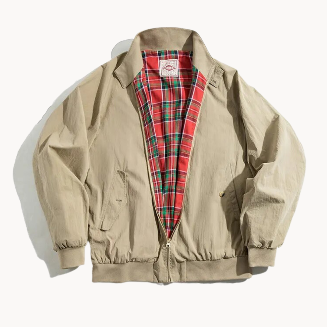 Krohn-e | Herren Baumwoll Harrington Jacke - Klassisch & Vielseitig