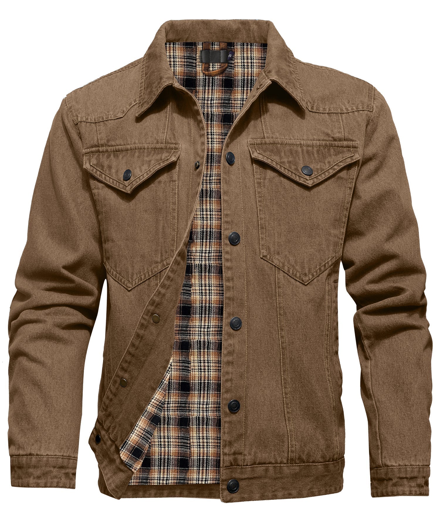 Krohn-e | Herren Denim Wandererjacke - Flanell gefüttert