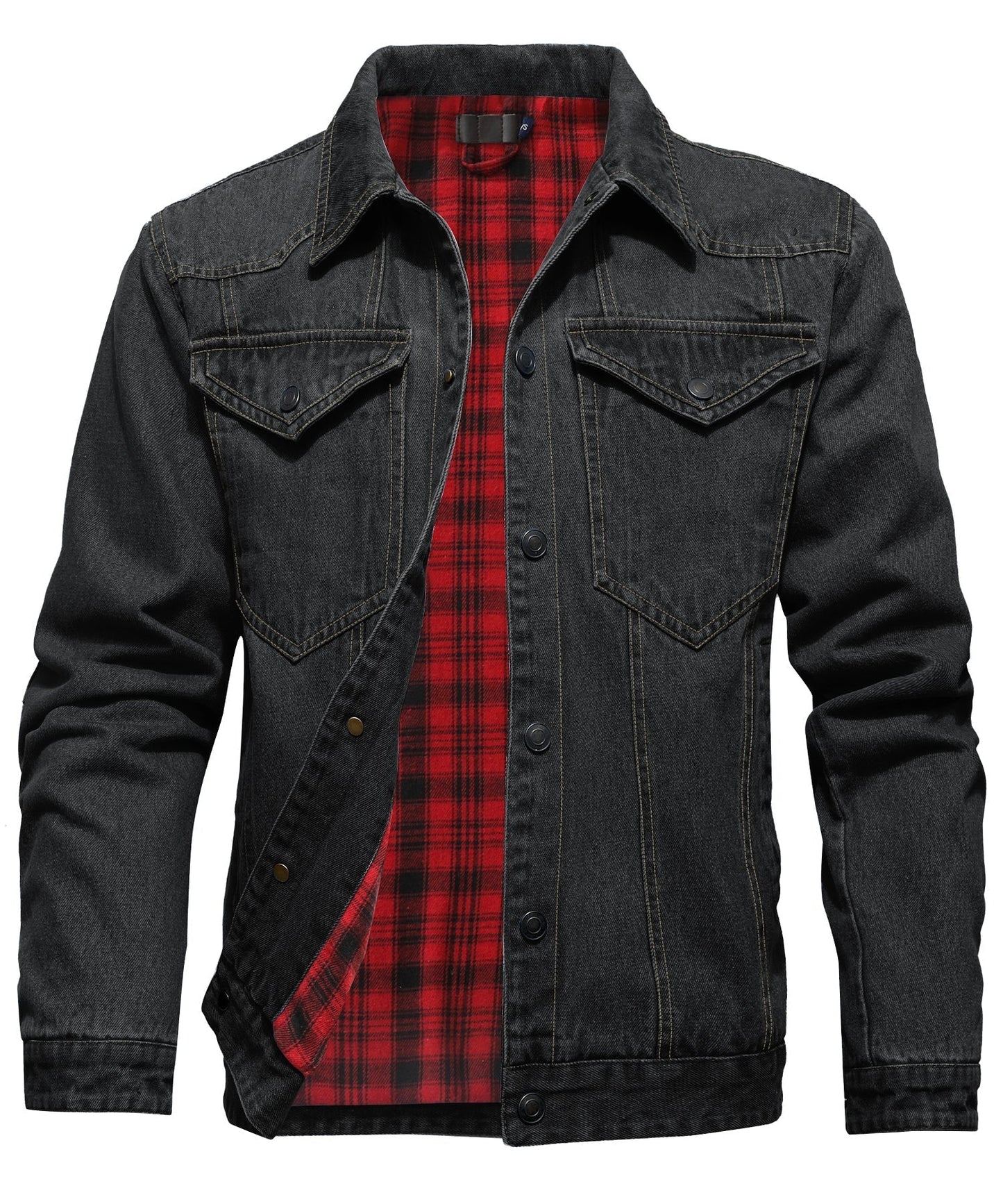 Krohn-e | Herren Denim Wandererjacke - Flanell gefüttert