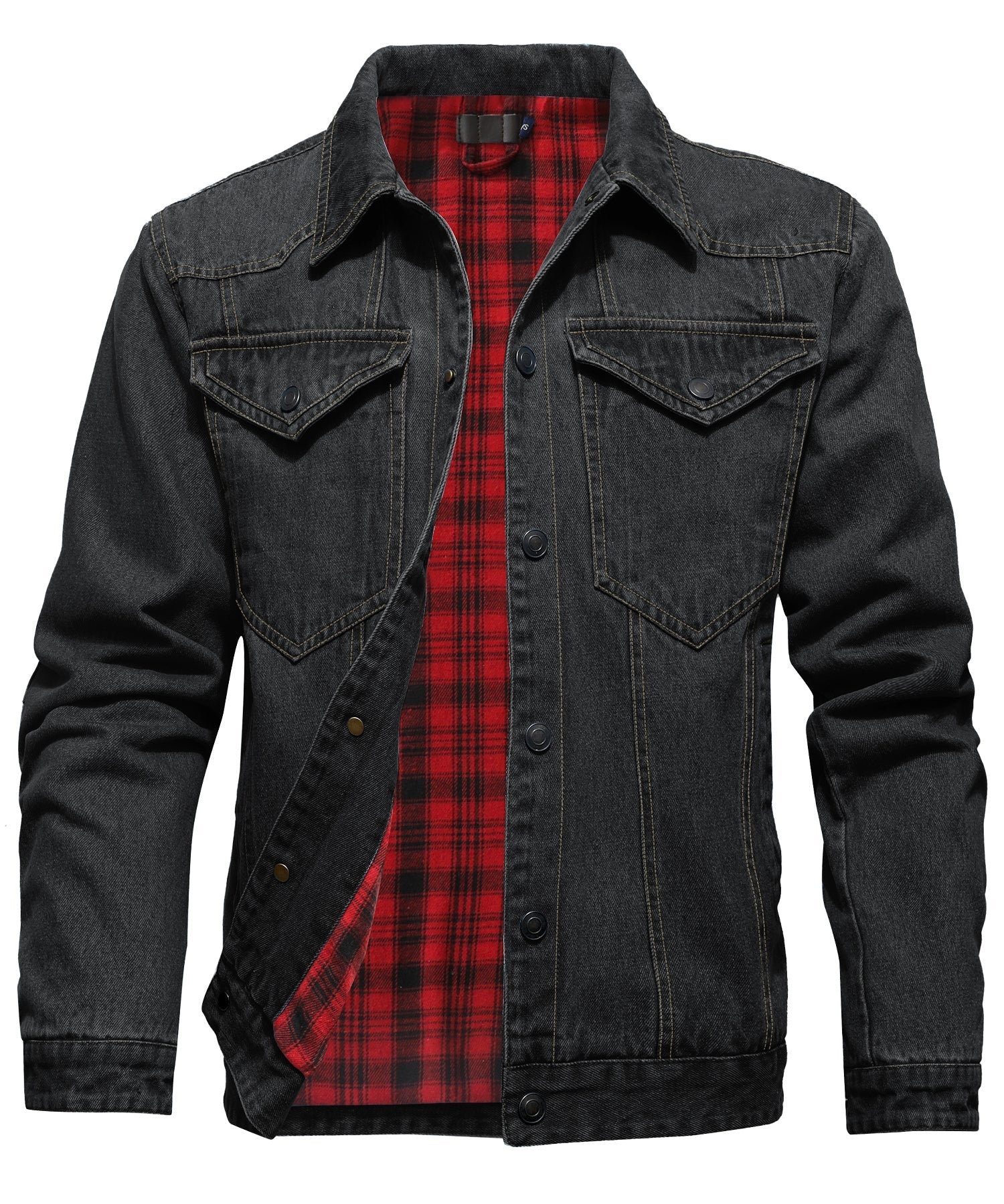 Krohn-e | Herren Denim Wandererjacke - Flanell gefüttert