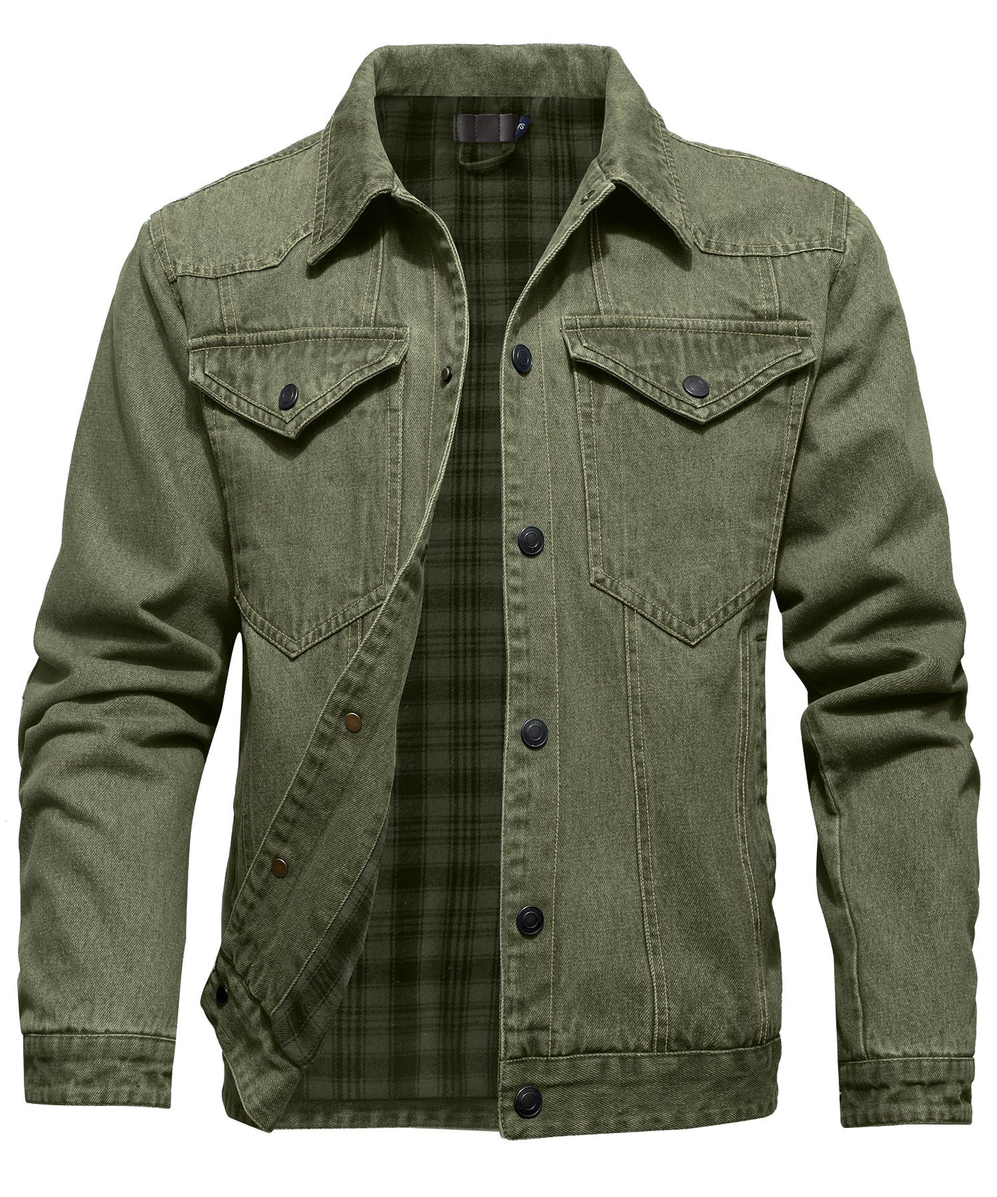 Krohn-e | Herren Denim Wandererjacke - Flanell gefüttert